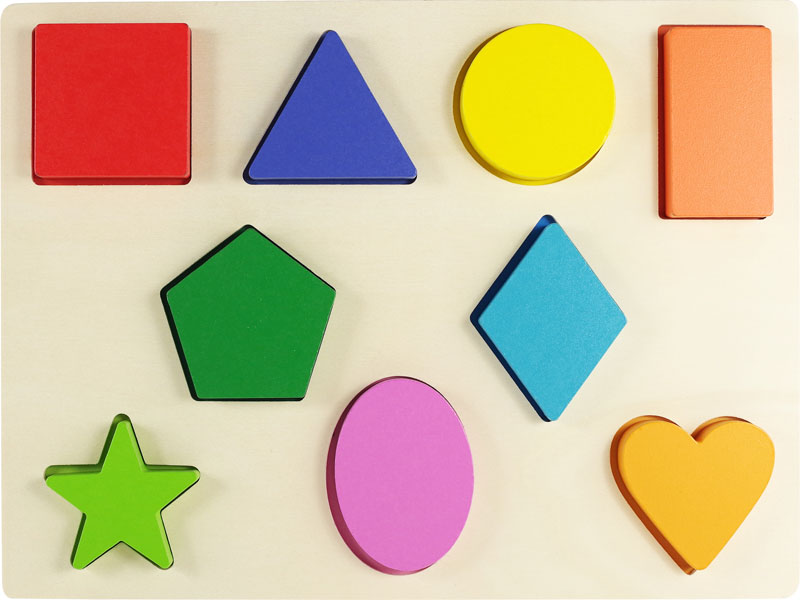 Chunky Shapes 9-Piece Wooden Puzzle