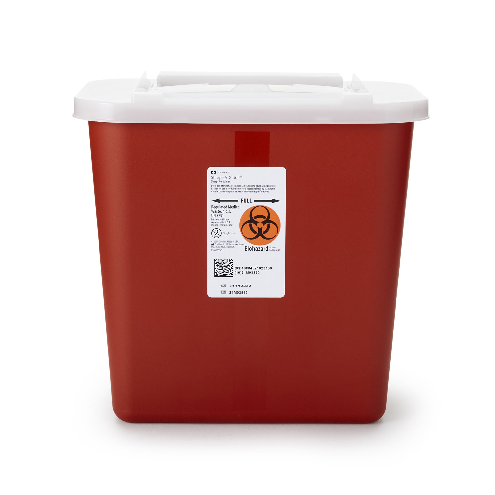 Sharps-A-Gator Sharps Container, 2 Gallon, 10-1/4 x 7 x 10-1/2 Inch MK 566144
