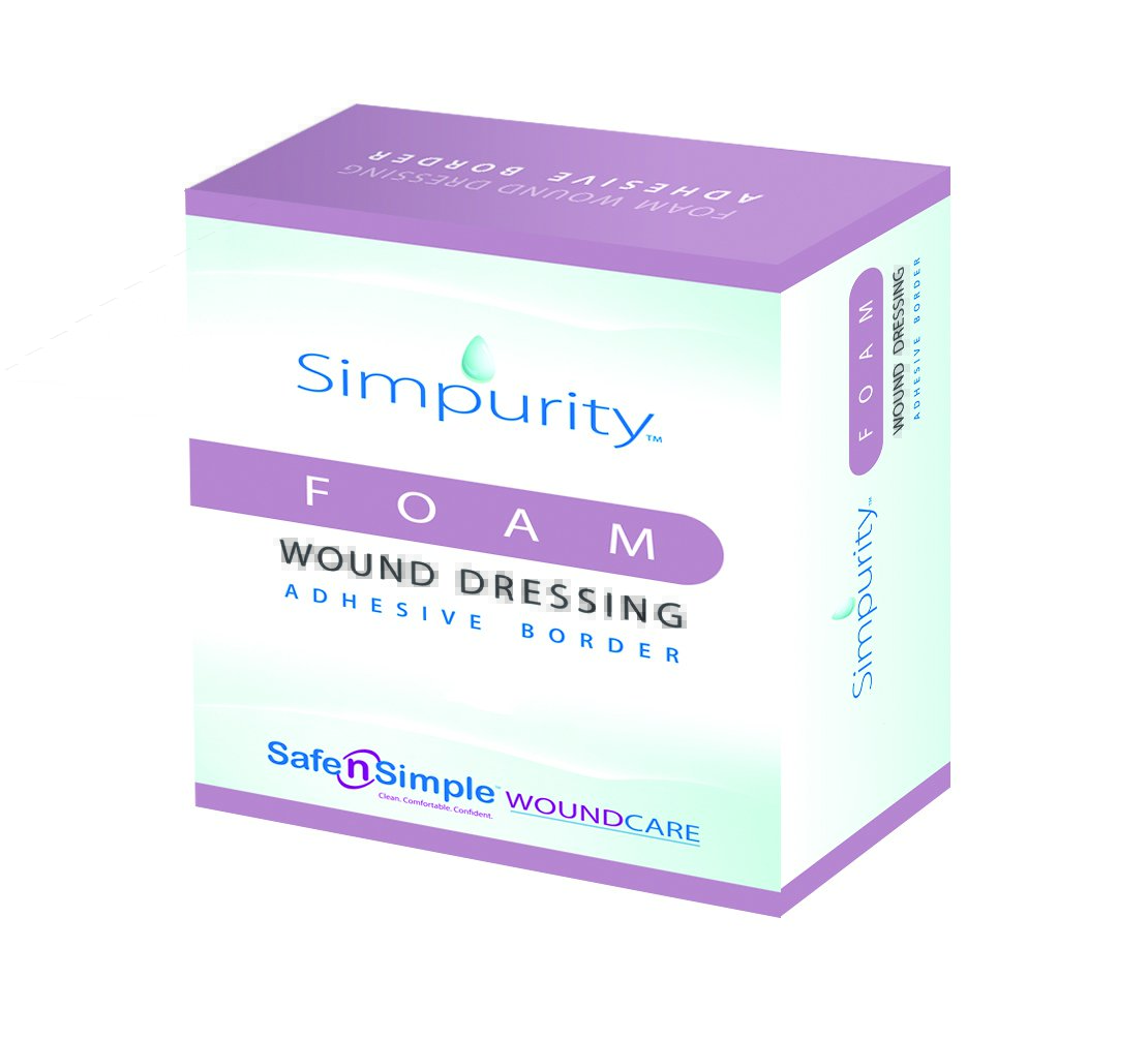 Foam Dressing Simpurity 4 X 5 Inch With Border Film Backing Adhesive Rectangle Sterile MK 1059003