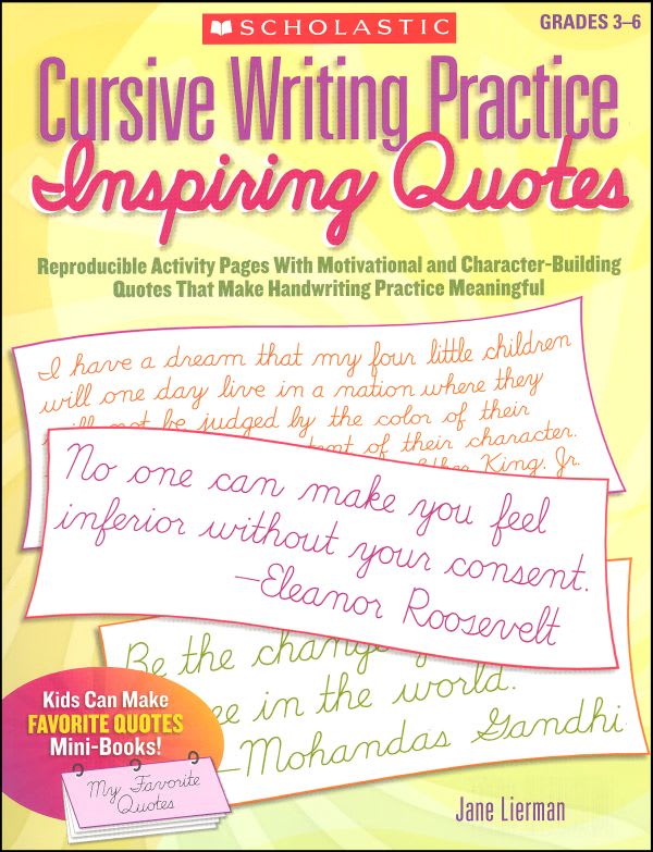 Cursive Writing Practice: Inspiring Quotes