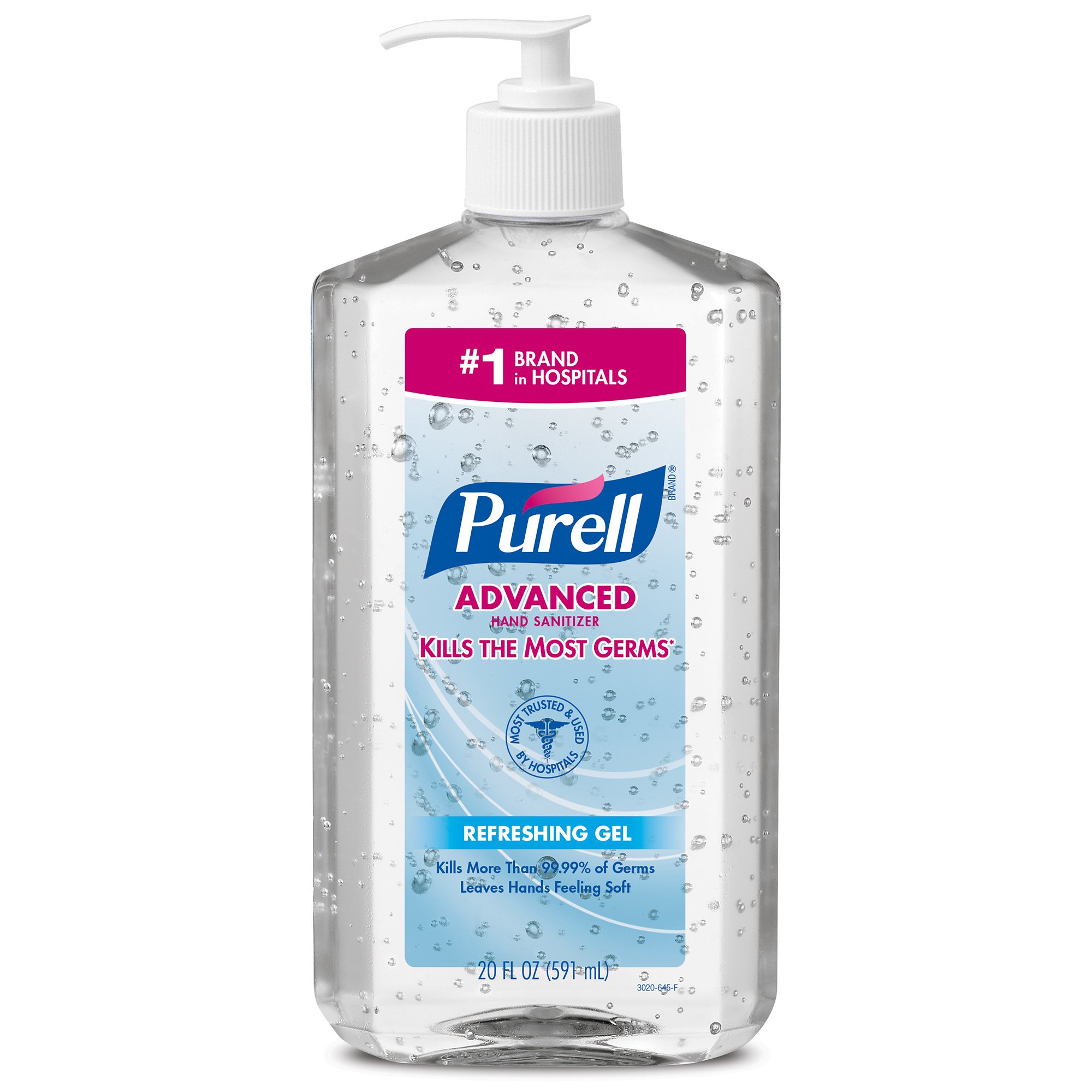 Purell Advanced Hand Sanitizer 70% Ethyl Alcohol Gel, Pump Bottle, 20 ounce MK 634330