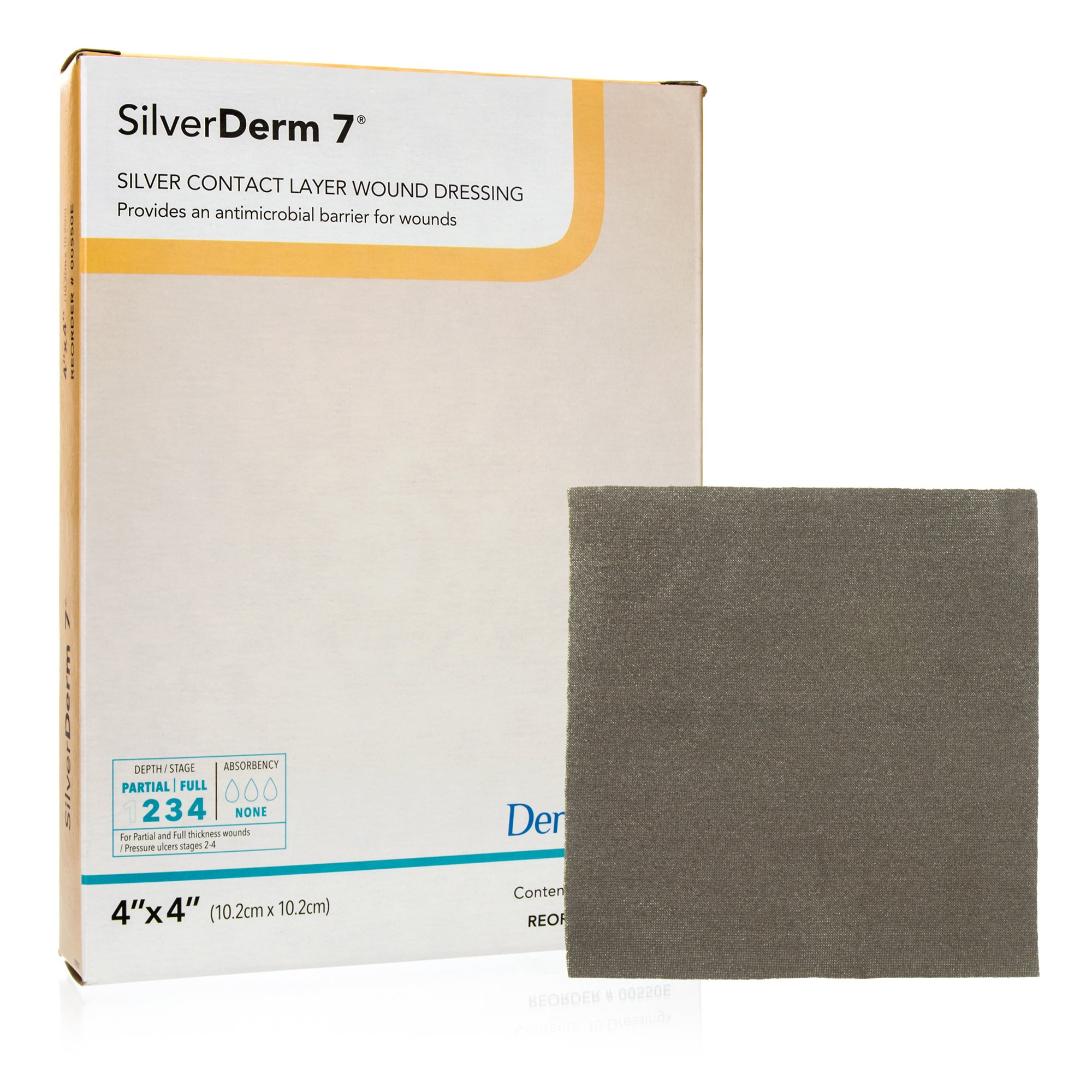 SilverDerm7 Silver Contact Dressing, 4 x 4 Inch MK 800895