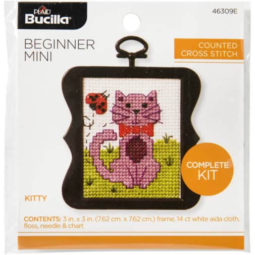 Beginner Mini Stitchery Kit - Kitty