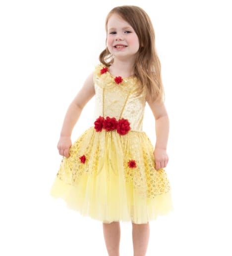 Little Adventures Yellow Beauty Party Dress, Size XL (Ages 7-9)