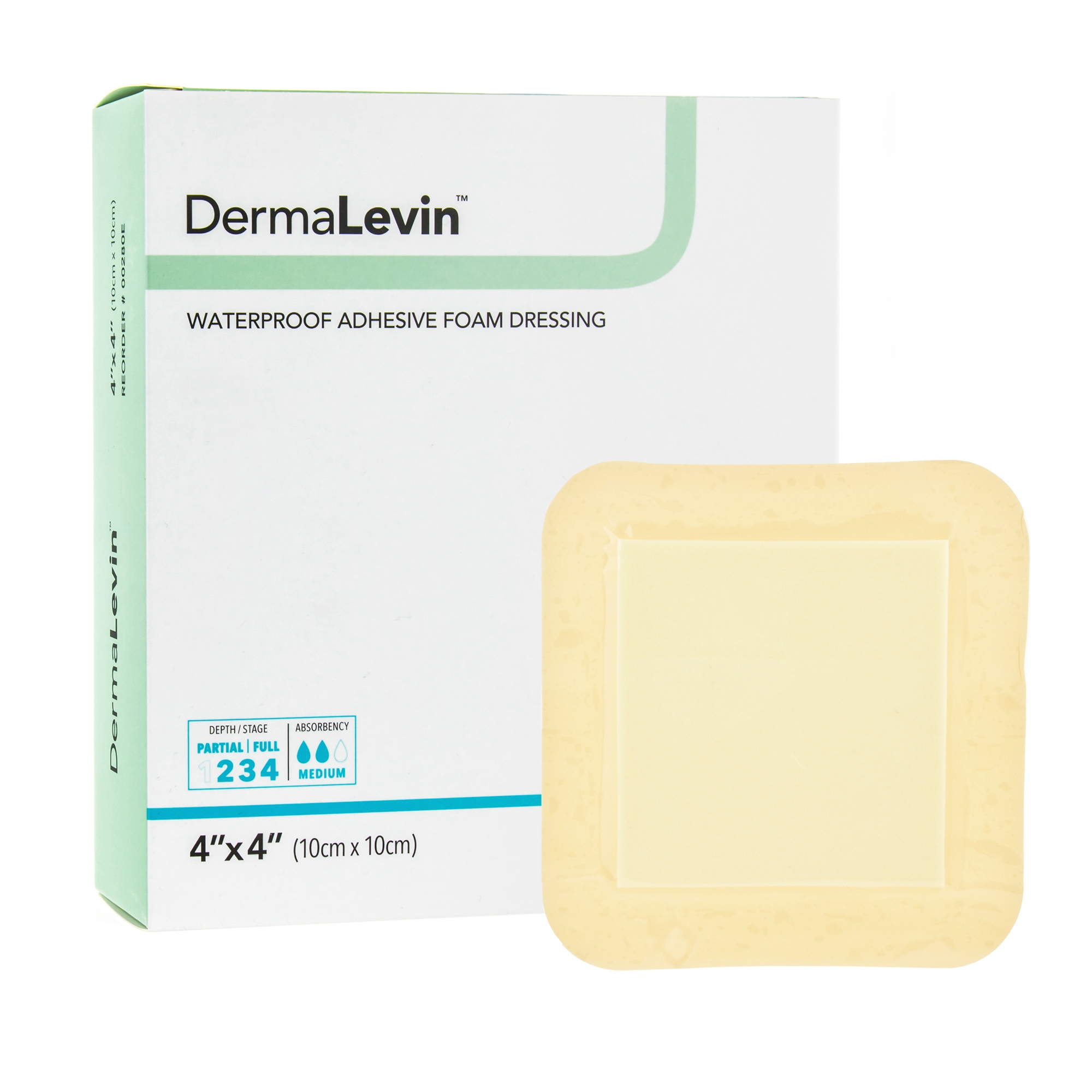 DermaLevin Adhesive with Border Foam Dressing, 4 x 4 Inch MK 896849