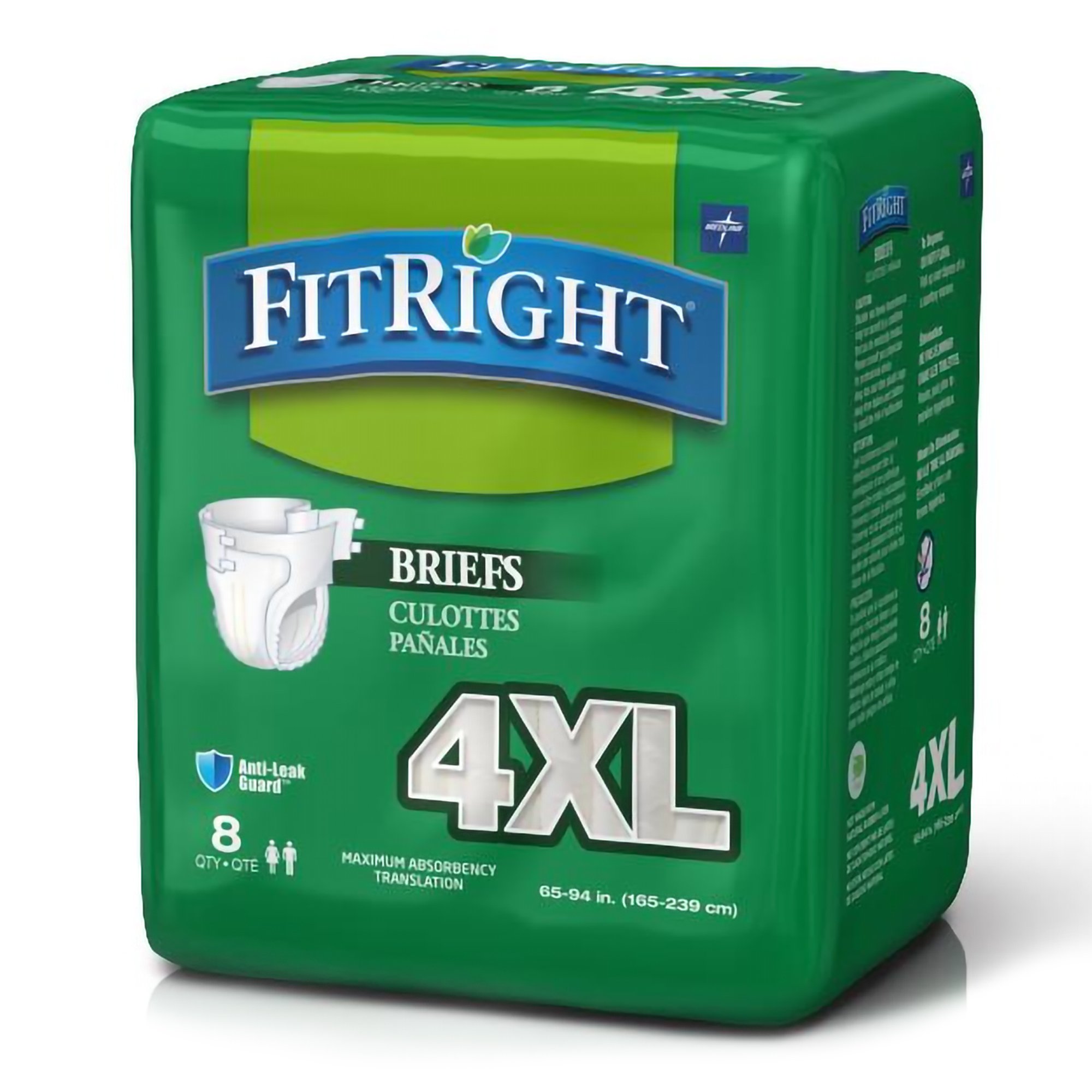 FitRight Plus Anti-Leak Guard Briefs, Bariatric Adult, 4X-Large MK 1005776
