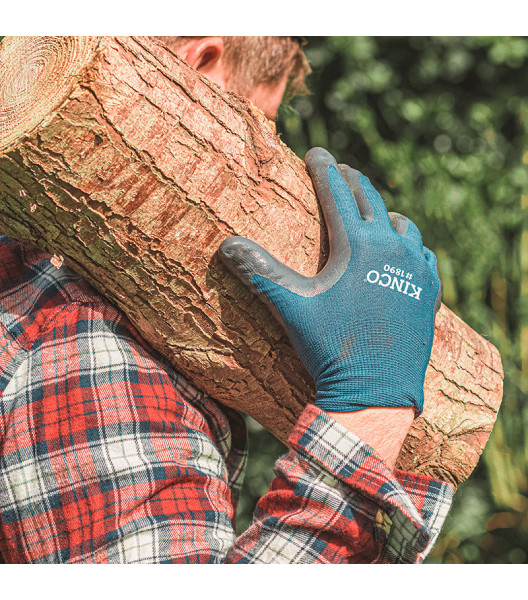 Navy Blue Polyester Knit Shell & Nitrile Palm, Blue, large