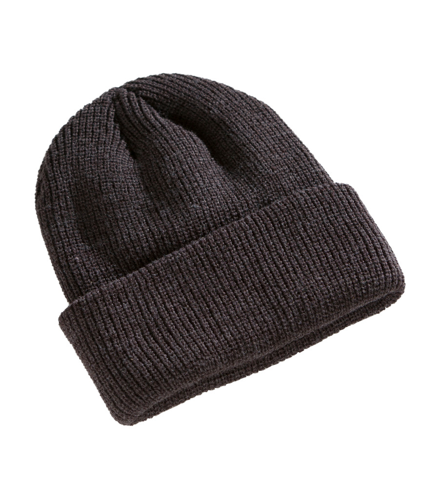 Classic Ribbed Cuff Knit Beanie-  Dark Grey, , large image number 2