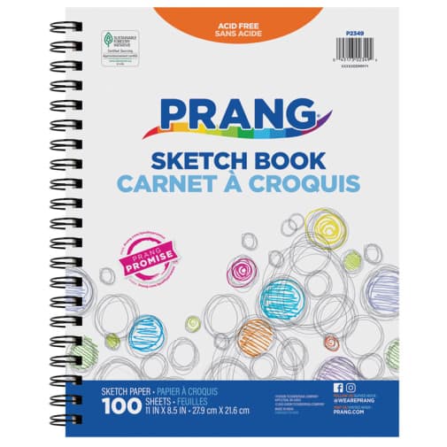 Prang Sketch Book, Spiral (11"x8.5")