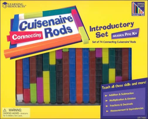 Learning Resources Connecting Cuisenaire Rods Introductory Set - 74 Plastic Rods