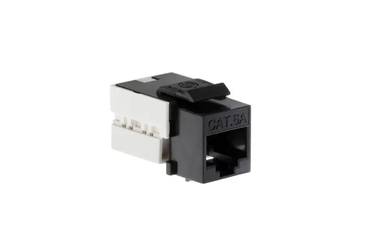 Cat6A RJ45 110 Type Keystone Jack, Black