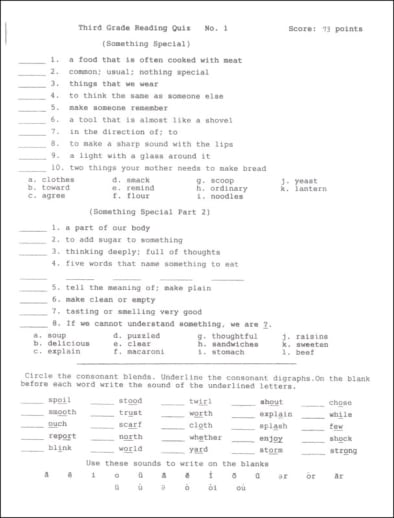 New Friends/More New Friends 3rd Grade Reading Quizzes