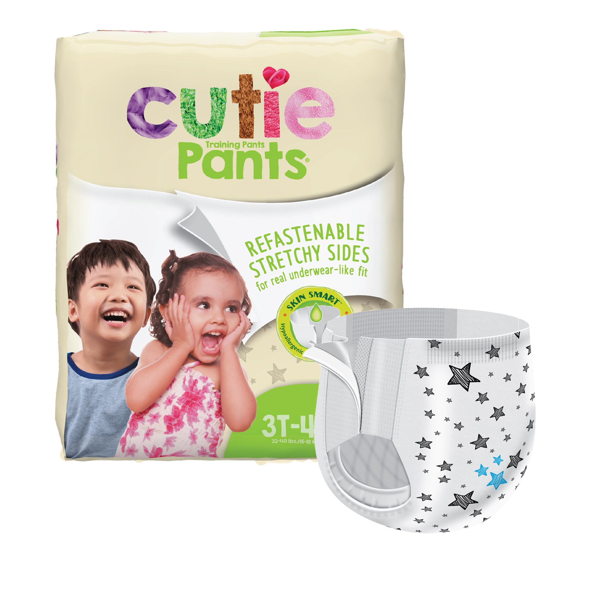 Cutie Pants Toddler, Heavy Absorbency, Daytime/Overnight, 32  40 lbs, 3T to 4T MK 810359