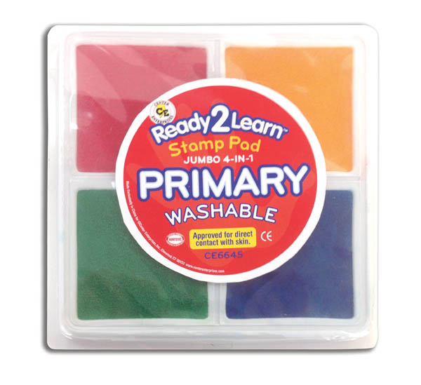 Jumbo Washable Stamp Pads - Primary Kit of 4 (Ready 2 Learn Stamp Pad)