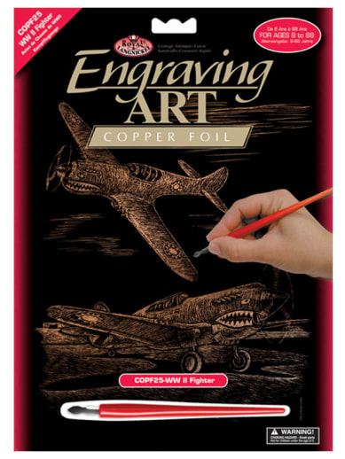 Engraving Art - WWII Fighter (Copper Foil)