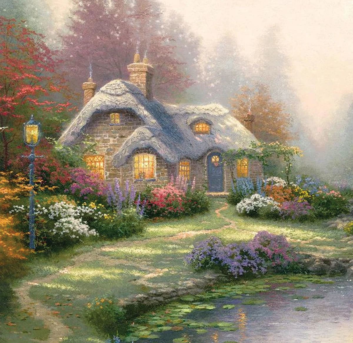Medium Paint by Number - Everett's Cottage (Kinkade)