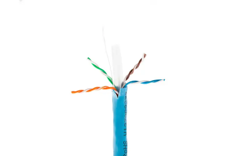 Cat6A Bulk Ethernet Cable, Unshielded, Solid, CMR, Spool, 1000 ft, 550 Mhz, Blue