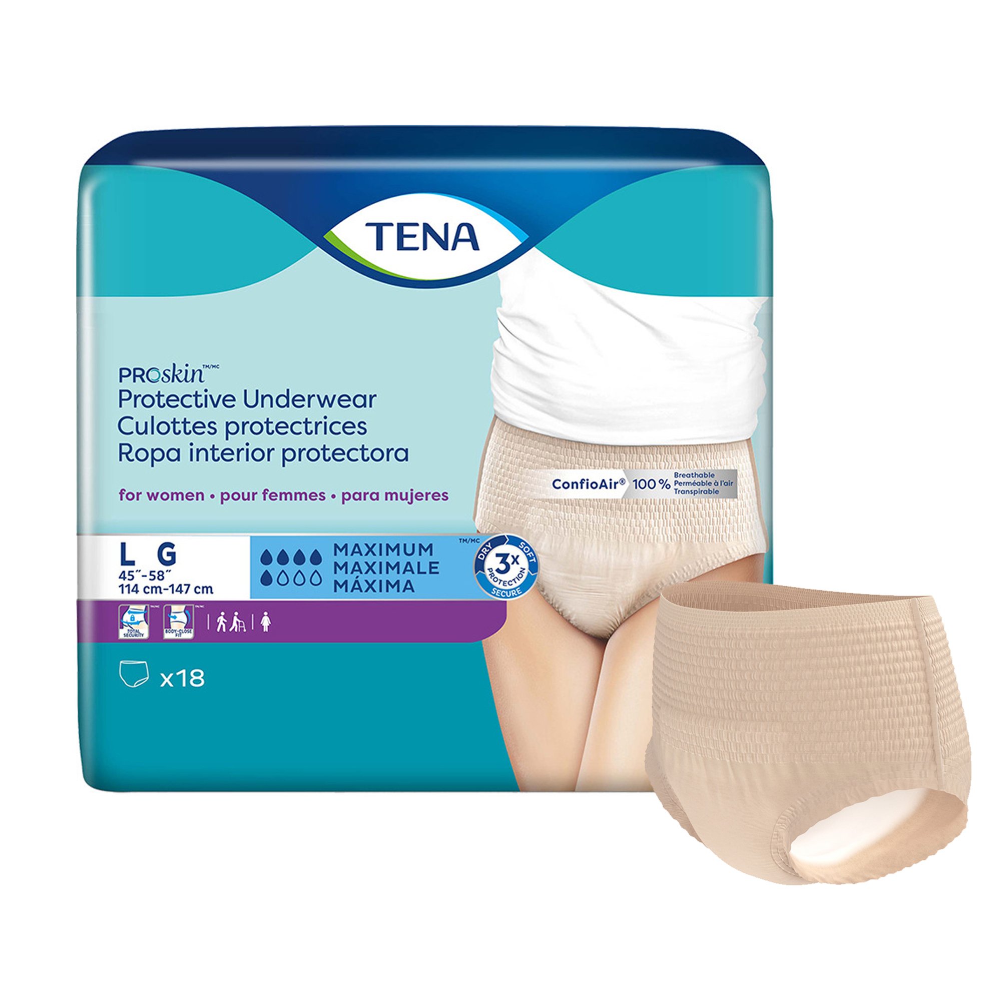 Tena ProSkin Maximum Absorbent Underwear for Women, Large MK 1135408