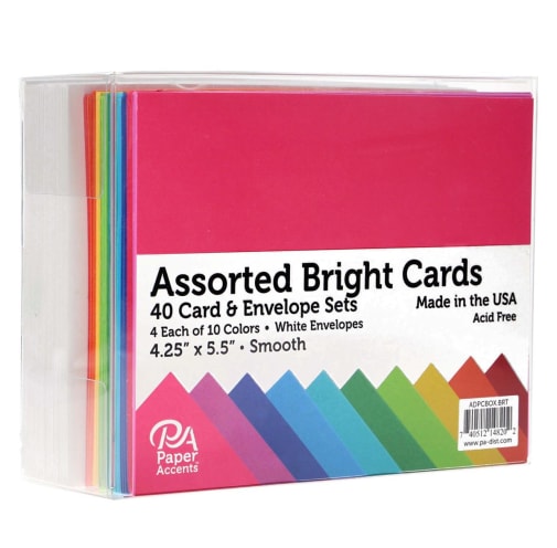 Paper Accents Assorted Bright Cards (40 card/envelope sets)