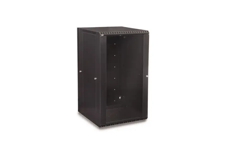 LINIER 22U 19in Swing-Out Wall Mount Cabinet with Glass Door
