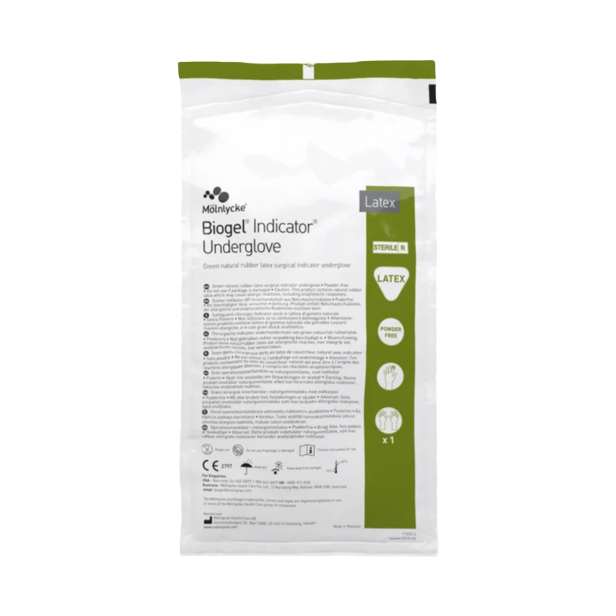 Biogel Indicator Latex Surgical Underglove, Size 8.5, Green MK 359960
