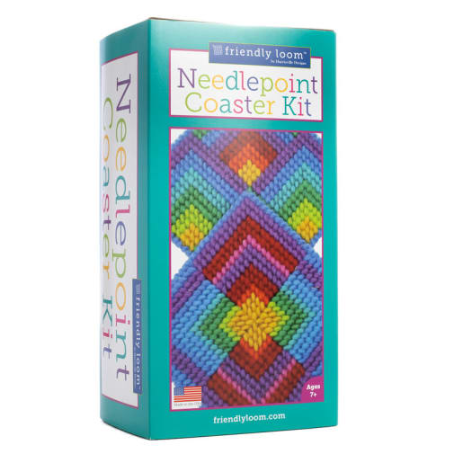 Needlepoint Coaster Kit by Friendly Loom