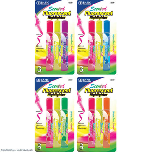 Fruit Scented Highlighters - 3/Pack (colors may vary)