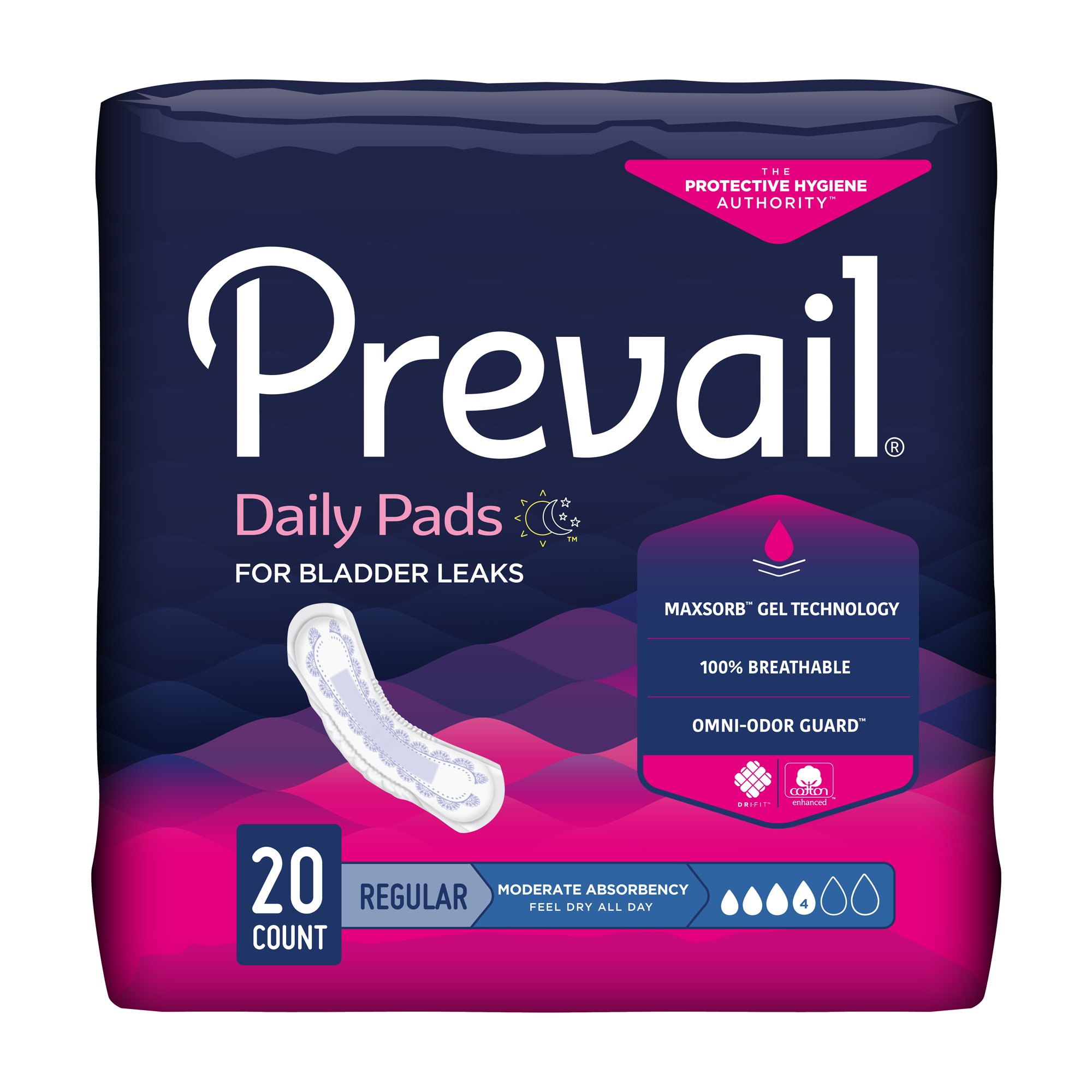 Prevail Daily Pads Moderate Bladder Control Pad, 9-Inch Length MK 409931