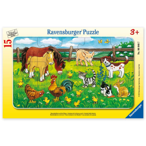 Farm Animals in the Meadow Puzzle (15 Piece)