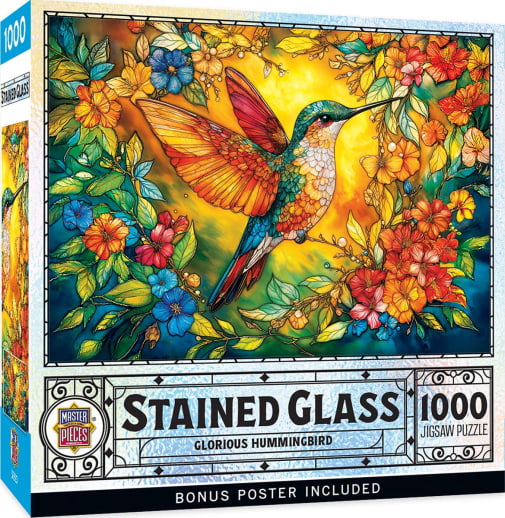 Glorious Hummingbird Stained Glass Jigsaw Puzzle (1000 Piece)