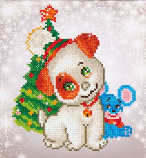 Diamond Dotz Christmas Pup & Mouse Diamond Painting Kit (Beginner)