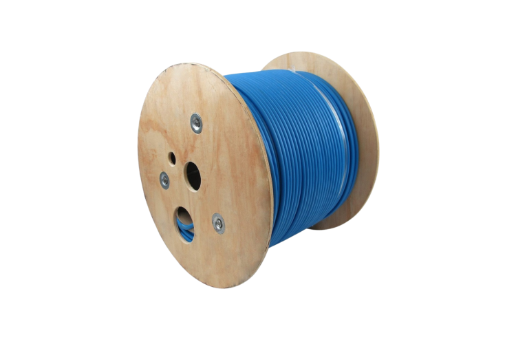 Cat6A Bulk Ethernet Cable, Shielded, Solid, Plenum (CMP), Pull Box, 1000 ft, Blue