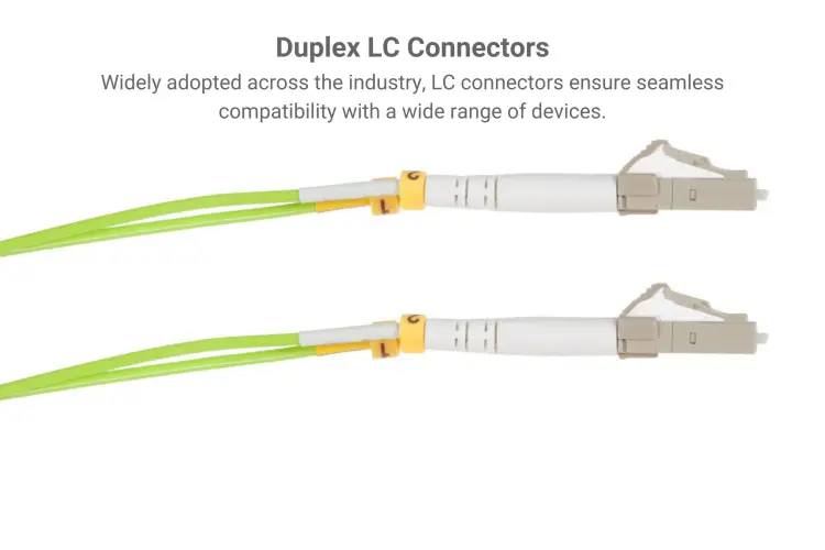 LC-LC 100 Gigabit Multimode Duplex 50/125 OM5 UPC Fiber Optic Cable, 1M