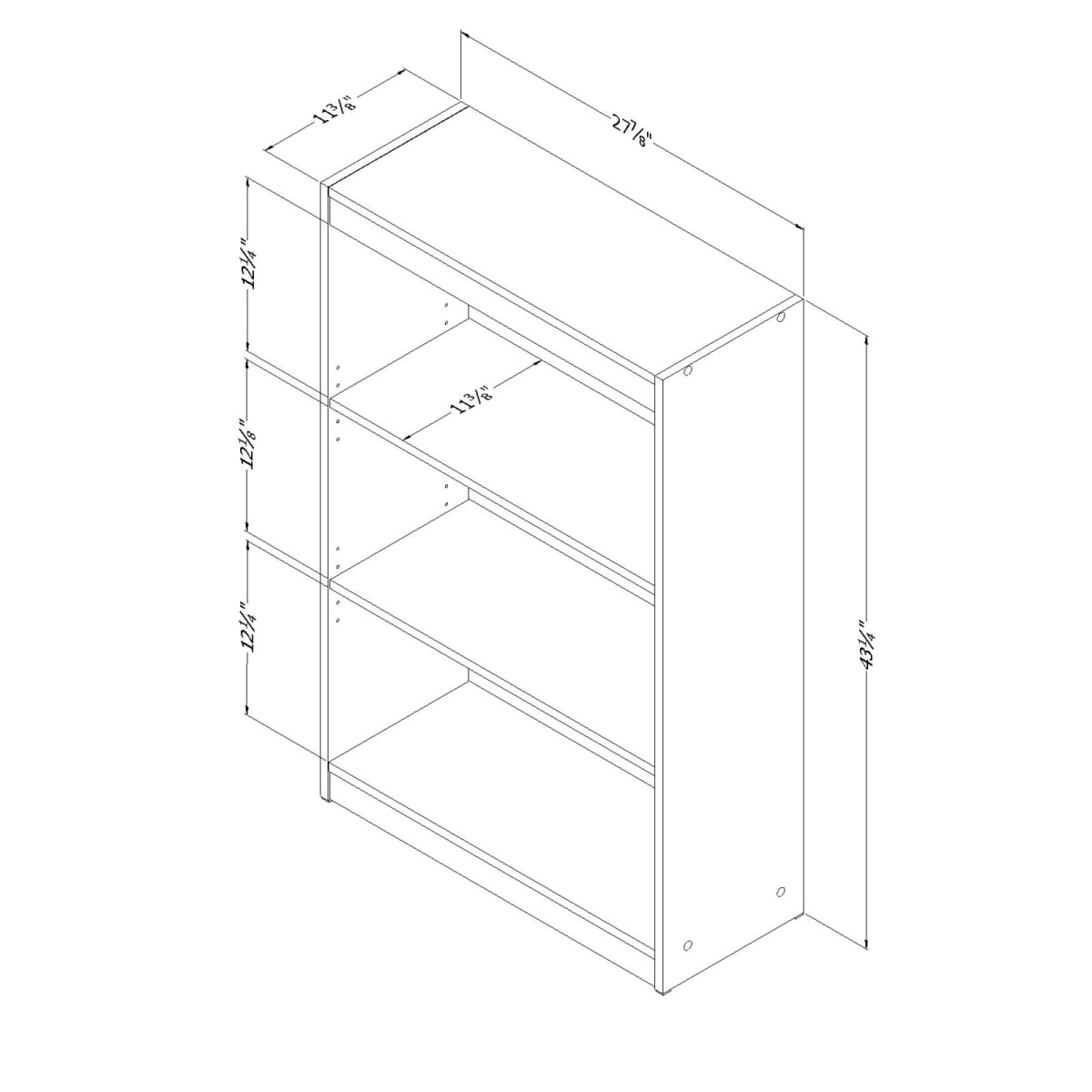 3-Shelf Bookcase South Shore Furniture Axess Collection Black