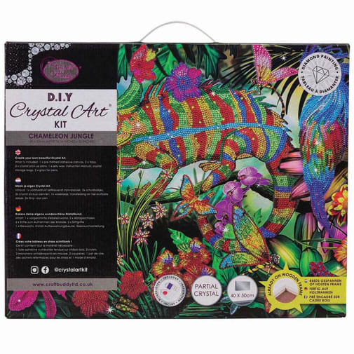 Crystal Art Large Framed Kit - Chameleon Jungle