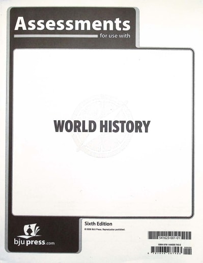 BJU Press World History 10 Assessments 6th Edition
