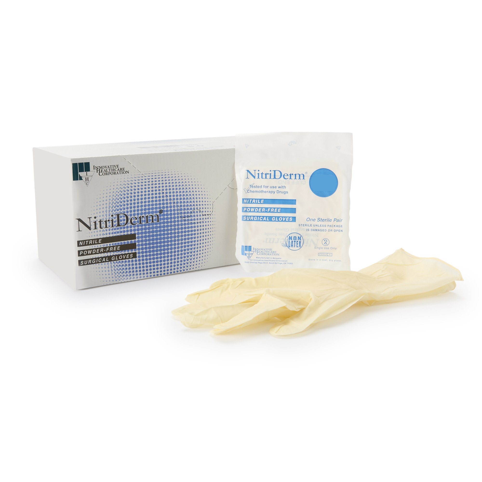 NitriDerm Nitrile Surgical Glove, Size 7.5, White MK 1162690