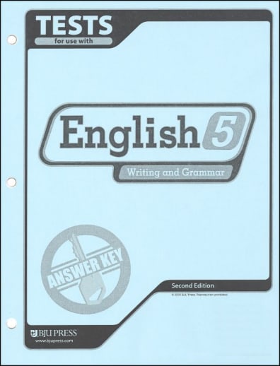 BJU Press English 5 Testpack Answer Key, Second Edition