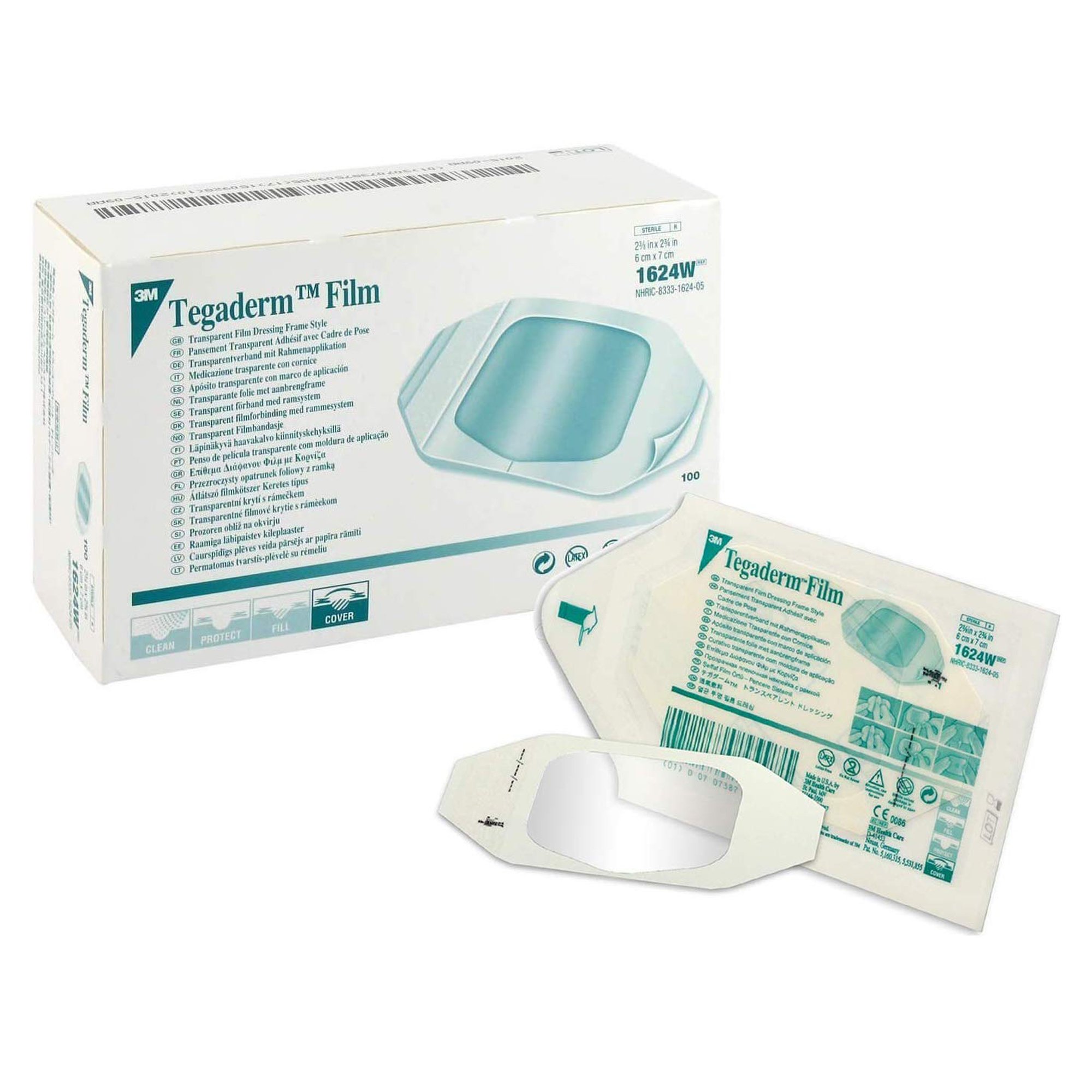 3M Tegaderm Transparent Sterile Film Dressing, 2-3/8 x 2 Inch MK 235697