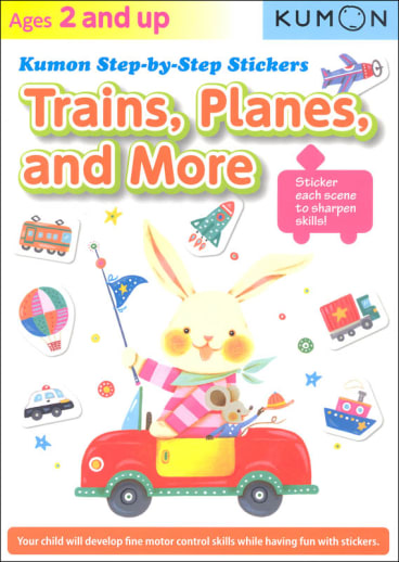 Kumon Step-by-Step Stickers: Trains, Planes, and More