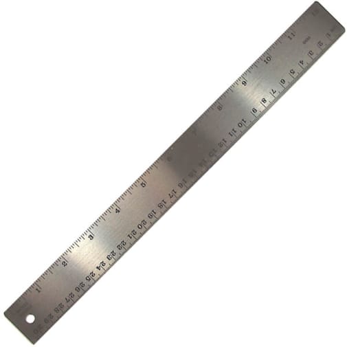 Stainless Steel Ruler with Cork Backing (12")