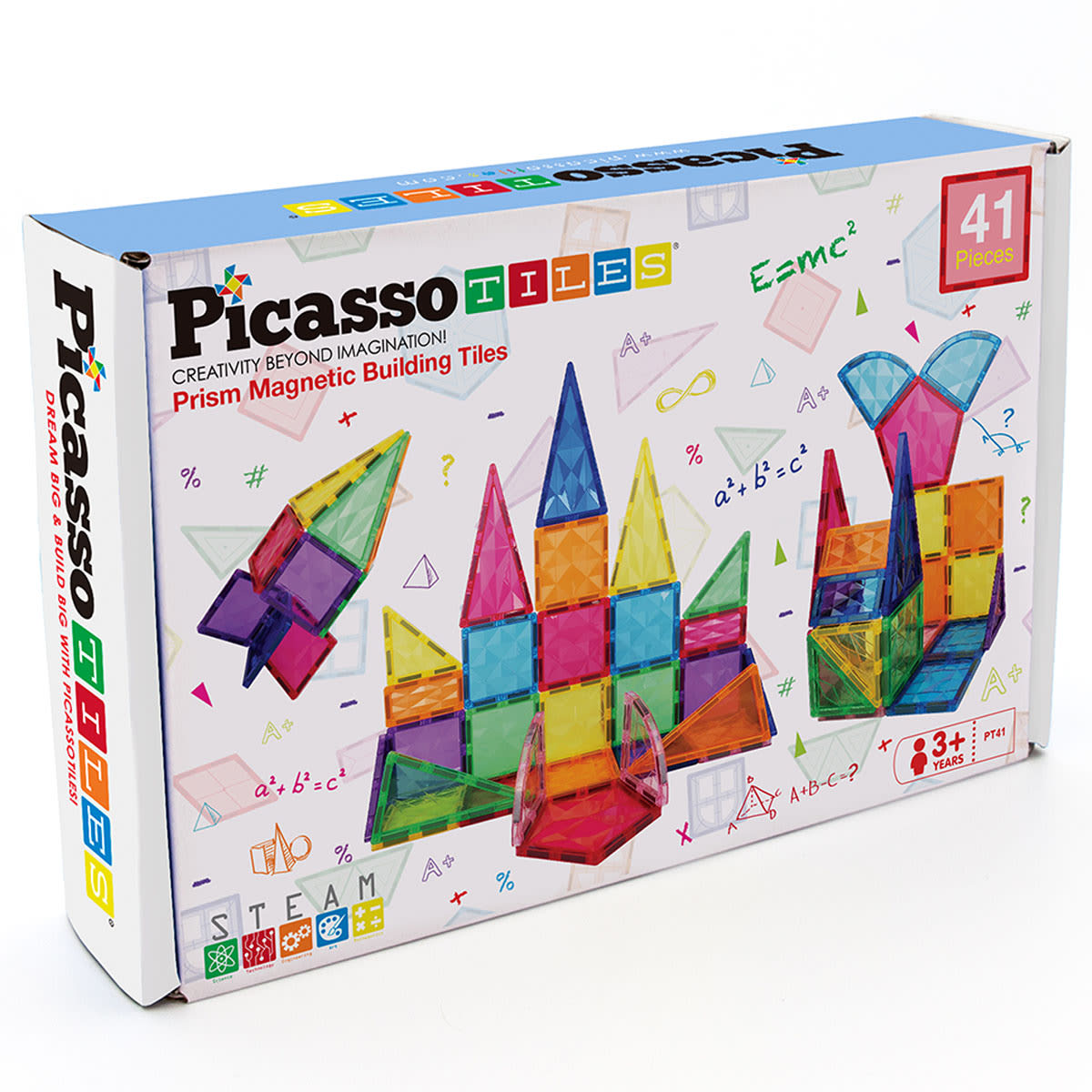 Picasso Tiles Prism Magnetic Building Block Set (41 piece)