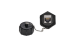 Cat6 RJ45 Shielded Industrial Panelmount Bulkhead Coupler with Dust Cap, Weatherproof, Black