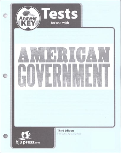 BJU Press American Government Test Answer Key 3rd Edition