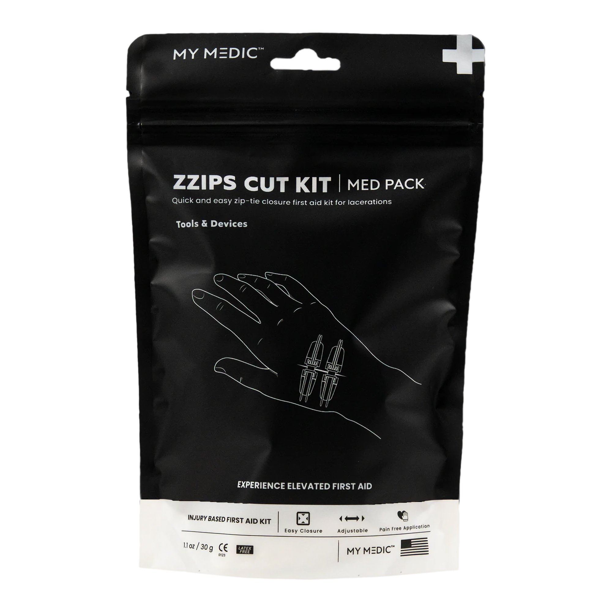 Med Packs Zzips First Aid Kit for Cuts, Lacerations in Portable Pouch MK 1207747
