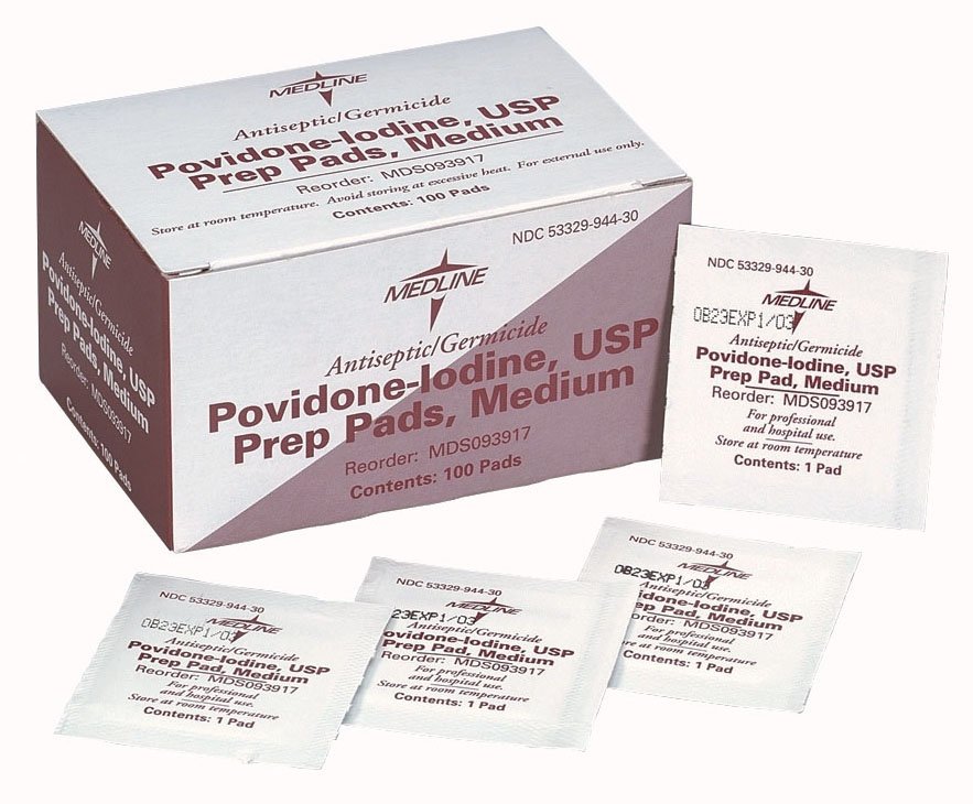 PVP Prep Pad Medline 10% Strength Povidone-Iodine Individual Packet Medium NonSterile MK 317095
