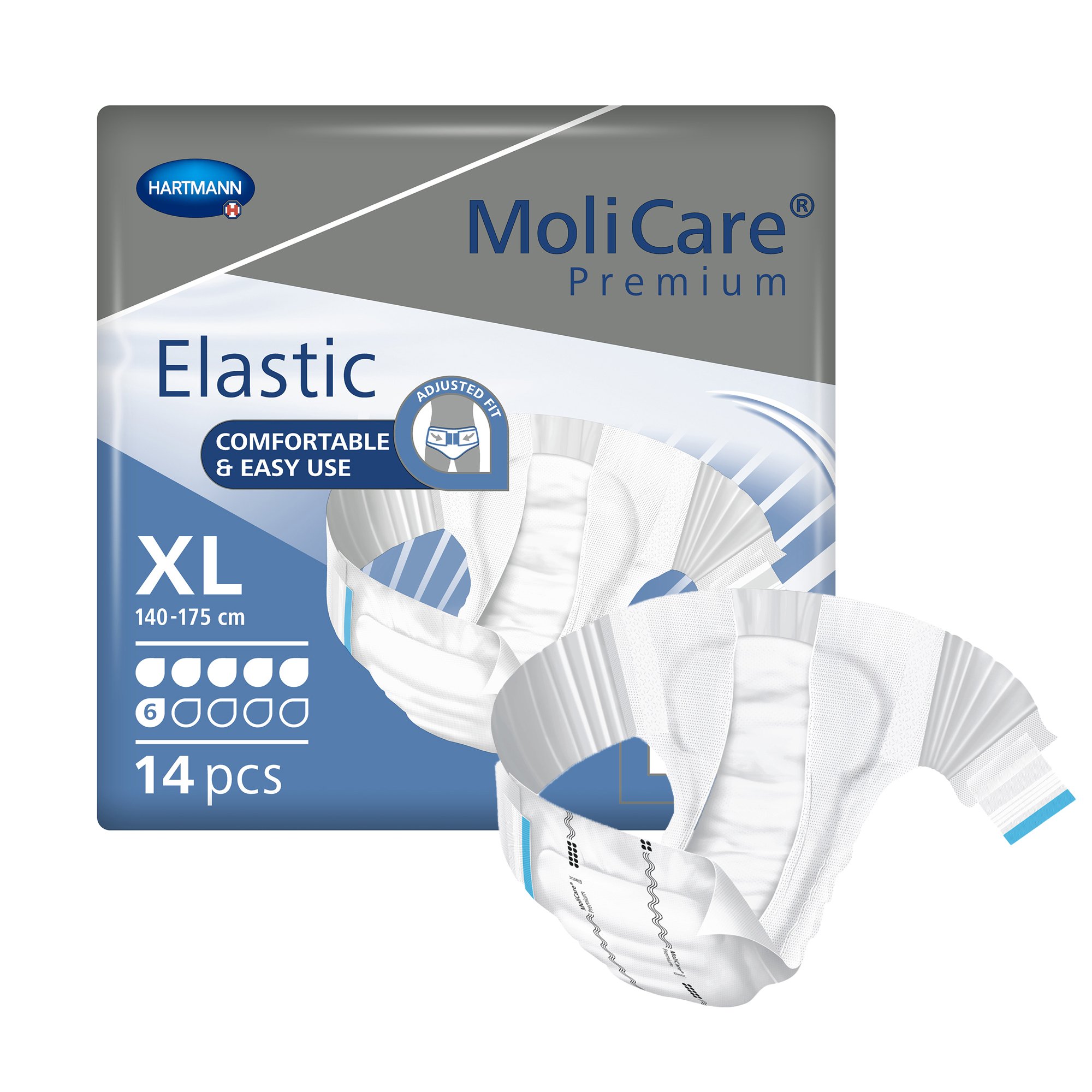 MoliCare Premium Elastic 6 Drop Absorbency Incontinence Briefs, X-Large MK 1174289