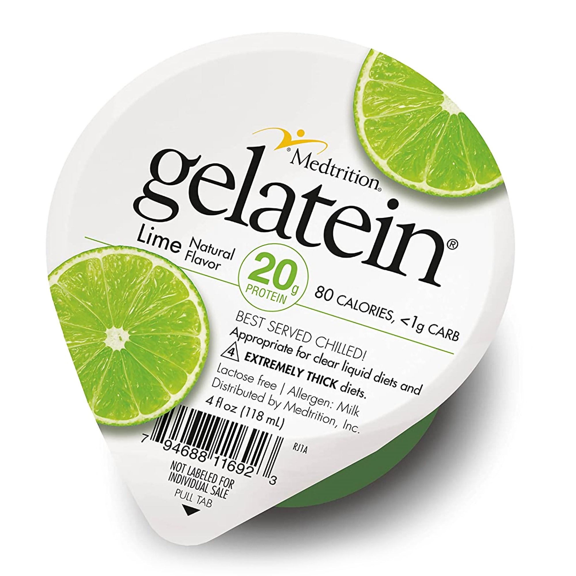 Oral Supplement Gelatein Lime Flavor Gel 4 oz. Cup MK 1107859