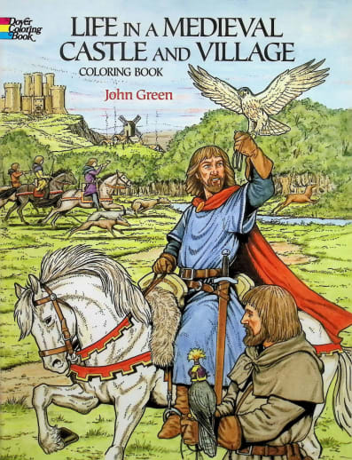 Life in a Medieval Castle & Village Coloring