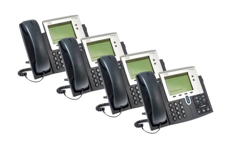 Cisco 7942G Two line Unified IP Phone, CP-7942G, Four Pack, Refurbished, Original